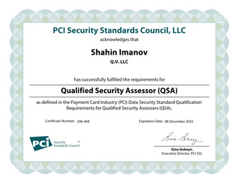 Shahin Imanov's QSA Certificate
